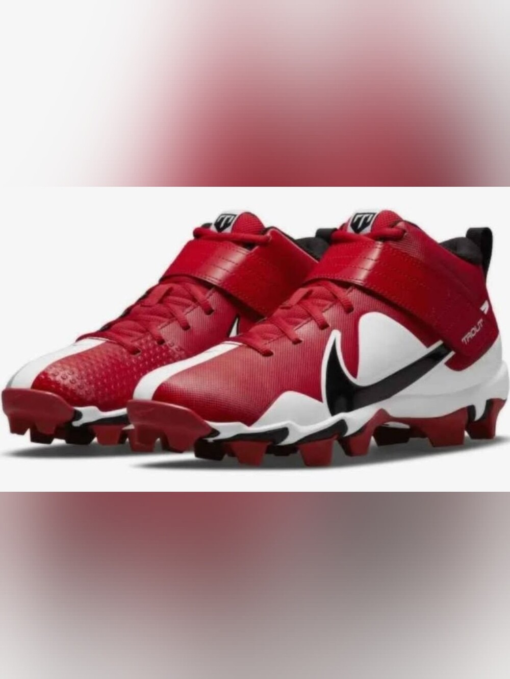Nike Mens' Trout Force 7 Keystone  Red and White Baseball Cleats
